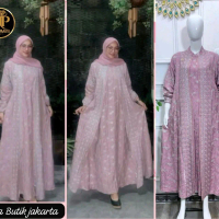 NINIA BUTIK JAKARTA - Dress Abiyan Crespo Mewah Layer Payet Premium Gamis Muslim Wanita