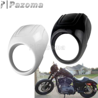 ABS Plastic Front 5-3/4'' Headlight Cowl Fairing w/ Mounting Hardware Kit 39mm Forks for Harley Sportster Dyna FX XL 1973-Up