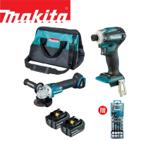 MAKITA牧田 18V鋰電無刷雙機組-衝擊起子機＋平面砂輪機-無充電器 DGA406GX4