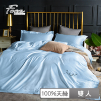【FOCA】文青系列 300織紗100%純天絲兩用被床包組(雙人/多款任選)