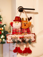 圣誕節裝飾品 雪人老人麋鹿門掛吊飾掛件 櫥窗室內場景布置掛牌掛飾【雲木雜貨】