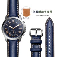 High quality watch accessories watchbands 20mm 22mm 24mm brown Blue leather watch band for Fossil FTW1114 watch strap