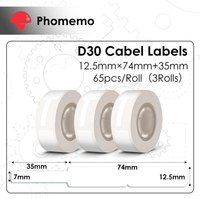 Cable Label Sticker For Phomemo D30/D30S/Q30/Q30S/Q31 Printer3 Rolls Per Box