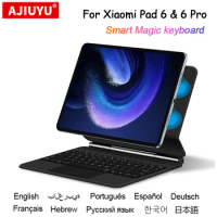 Magic Keyboard For Xiaomi Pad 6 Pro 11 Inch Mi Pad 6 MiPad6 Magnetic Protective Case TrackPad Keyboard Hebrew German Japanese