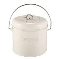 Compost Bin 3L - Stainless Steel Kitchen Compost Bin - Kitchen Composter For Food Waste - Coal Filter