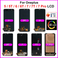 AMOLED For Oneplus 5 LCD 5T 6T 7 7T 7 Pro 7T Pro 8 Pro 9R 9 Pro LCD Display Touch Screen For Oneplus 6 Display Replacement Parts