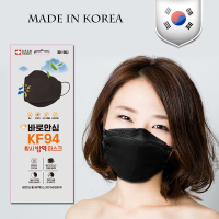 【韓國製造 BARO】KF94 3D四層立體口罩成人款 黑色 一盒50片獨立包裝 非醫療口罩 (卜公家族)