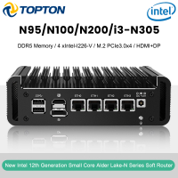 12th Gen In Firewall Mini PC Alder Lake I3 N305 8 Core N200 N100 4800MHz 4xi226-V 2.5G Fanless Soft 