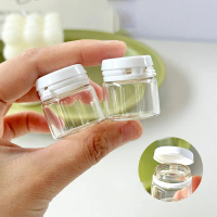 Newโถเครื่องสำอาง ภาชนะแก้วใส ขวดเนยครีม มีฝาปิดและปลั๊กด้านใน กล่องรีฟิลมินิ มีให้เลือก 3/6/10 ชิ้น