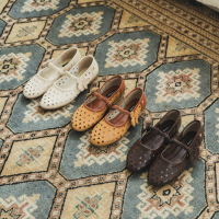 Dianable Aneth Flat Shoes | Wanita Sepatu Premium Synthetic Leather Motif Daisy Lasercut Insole Phyl