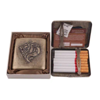 High Quality Cigarette Case 20pcs Vintage Retro Metal Cigarette Box Cigarette Accessories Holder Storage Box