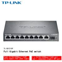 TP-LINK full gigabit Ethernet switch high-power POE power supply network cable hub 8-port Gigabit POE 54W SG1210P POE Gigabit sw