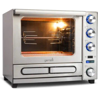 Gemelli Home Oven, Professional Grade Convection Oven with Built-In Rotisserie and Convenience/Pizza Drawer, Countertop Sized