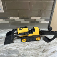 VINTAGE PRESSED STEEL TONKA T-6 TRACK FRONT END LOADER / BACKHOE / BULLDOZER