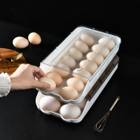 冰箱滾動帶蓋雞蛋盒滾雞蛋收納盒廚房透明滾動雞蛋架