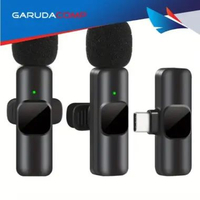 Mic Wireless Clip On 2 Mic Android Type C K9 2 in 1 Charge