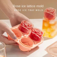 Rose Flower Ice Cube Mold Silicone Ice Compartment Small Block Ice Box Creative Whisky Silicone Ice Box Maker
