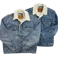 【LEVIS】水洗藍牛仔厚外套 丹寧 鋪毛牛仔外套 暗袋 牛仔 厚外套 舖綿 平輸品(牛仔外套9270CP2)