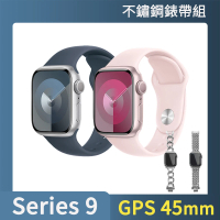 不鏽鋼錶帶組 Apple Apple Watch S9 GPS 45mm(鋁金屬錶殼搭配運動型錶帶)