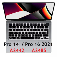 English Black for Macbook Pro 16 inch 2021 M1 Max A2485 Pro 14 2021 A2442 US EU Keyboard For Macbook Pro 14 16 2021 Skin PAD