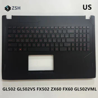 US English backlit Keyboard For ASUS S5V FX60VM ZX60V GL502 G60V FX502 GL502VS GL502VML FX60 FX60VM Laptop Keyboard C Cover