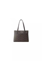FION FION Monogram PVC with Leather Tote Bag