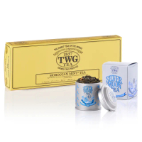 【TWG Tea】純棉茶包迷你茶罐雙享禮物組(摩洛哥薄荷綠茶 15包/盒+迷你茶罐口味任選20g/罐)
