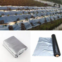 10m 0.02mm Mulch Film Silver Black Plastic Mulch Agriculture Ground Cover Film Frost Protection Keep