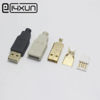1set Gold plated Type A Male USB 2.0 3.0 Black DIY Repair Connector for Canon Epson HP ZJiang Label Printer DAC USB Printer