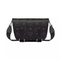 MCM Mini Aren Visetos Monogram Messenger Bag Black