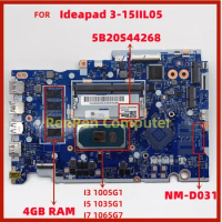 NM-D031 For Lenovo ideapad 3-15IIL05 Laptop Motherboard with CPU I3 1005G1 I5 1035G1 I7 1065G7 UMA RAM 4GB DDR4 100%Test work Ok