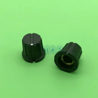 5 Piece Knob Cap PN-8F Black Plastic Copper Core Knob Cap 15.5 * 14.2mm Round Hole 6.35mm