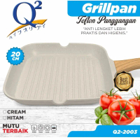 Grill Pan Panggangan Anti lengket Wajan Kotak Teflon 20cm Peralatan Dapur Q2 2003 Kitchenware