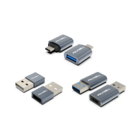 【POLYWELL】USB2.0 A公轉C母 轉接頭 /鋁殼 /灰色