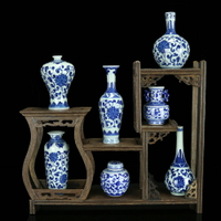 景德鎮陶瓷器手繪青花瓷迷你小花瓶插家居客廳博古架擺件古典中式