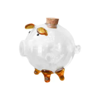 Transparent Piggy Bank Clear Craft Decorative Home Decor Banknote Case for Bookshelf Table Bedroom Office Birthday Gift