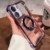 เคสโทรศัพท์, สำหรับ OPPO A57 4G, A57 5G, A77 4G, A77S 4G, A77 5G, โปร่งใส, แหวนแม่เหล็ก, ชุบอิเล็กทร