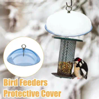 Bird Feeder Clear Protective Dome Anti-squirrel Rain-proof Hanging Hummingbird Rain Cover Guard Baffle With Hooks
