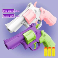 Boys Toy Gun Revolver Pistol Soft Bullets Manual Gun Toy Shooting Foam Darts Blaster for Kids Outdoor Games