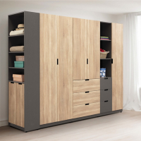 WAKUHOME 瓦酷家具  Oliver時髦灰調8.5尺系統式衣櫃 台規尺寸寬256.5X深57X高202cm