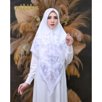 Hijab Khimar Printing Nitika V15 khusus Broken White