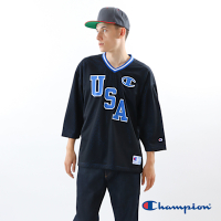 Champion 官方直營-男款 網眼透氣冰球七分袖球衣(黑)