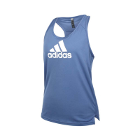 ADIDAS 女運動背心-無袖上衣 慢跑 路跑 吸濕排汗 愛迪達 工字背心 GL3841 藍白