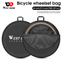 WEST BIKING Reflective Bicycle Wheelset Bag Protective Holder Case Pouch for 26 inch/27.5 inch/700C/29 inch MTB Bike Wheel Set