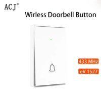 ACJ Wireless Door Bell Button 433MHz Welcome Smart Doorbell with Battery and SOS Button for Home Security Alarm System