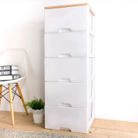 【HOUSE 好室喵】木天板-純白衣物抽屜式五層收納櫃(台灣製造-白色)
