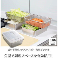 日本製Arnest不鏽鋼濾網保鮮盒組
