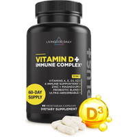 (fdhjgjyEEEE) Livingood Daily Vitamin D+Immune Complex Containing Vitamin D3 K2 Zinc Magnesium Vitam