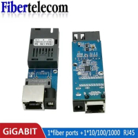 Mini media converter 1port fiber 1 rj45 Fiber switch 1F1E gigabit optical fiber ethernet switch for ip camera PCBA board