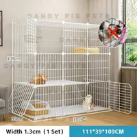 ZS - 1 Set Kandang Kucing Besar Pagar Kucing Pembatas Tingkat Kandang Hewan peliharaan White B4M-0